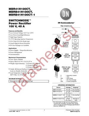 MBRB41H100CT-1G datasheet  